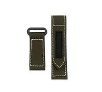 SEQLTWFC 24 mm Uhrenarmband aus Nylongewebe, kompatibel mit Panerai Luminor PAM01118, Armeegrün, Canvas-Armband aus echtem Leder(Army green-black,24mm)