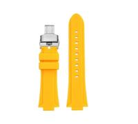 SEQLTWFC EFB680 Modifiziertes Silikonarmband, kompatibel mit Casio Edifice Gummi-Uhrenarmband EFB-680 ECB-10YD GST-B400 26 x 14 m 26 x 12 mm Herrenzubehör(Yellow sk Folding,14mm Convex)