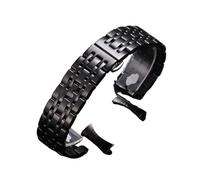 SEQLTWFC Ersatz-Uhrenarmband aus massivem 304L-Edelstahl, 12 mm, 14 mm, 16 mm, 18 mm, 19 mm, 20 mm, 21 mm, 22 mm, 24 mm Breite(Noir,22mm)