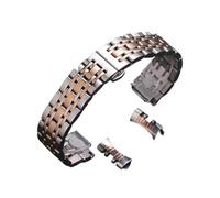 SEQLTWFC Ersatz-Uhrenarmband aus massivem 304L-Edelstahl, 12 mm, 14 mm, 16 mm, 18 mm, 19 mm, 20 mm, 21 mm, 22 mm, 24 mm Breite(Silver Rose Gold,21mm)