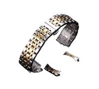 SEQLTWFC Ersatz-Uhrenarmband aus massivem 304L-Edelstahl, 12 mm, 14 mm, 16 mm, 18 mm, 19 mm, 20 mm, 21 mm, 22 mm, 24 mm Breite(Silver Gold,22mm)