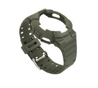 SEQLTWFC Kompatibel mit Casio GA-100/GA-110/GA-120 GD-100/110/120 Sportgehäuse-Uhrenarmband, mattiertes Armband, transparentes TPU-Silikon-Zubehör(Frosted army green)