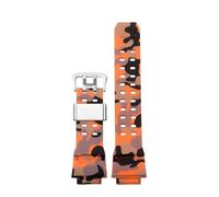 SEQLTWFC Kompatibel mit Casio Uhrenarmband Cat Series GW-9400 GW9300 Herren Sport Harz Silikon Armband Camouflage Farbe Armband Zubehör(Camouflage orange B)