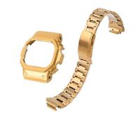 SEQLTWFC Kompatibel mit Casio Watch DW-5600 GW-B5600 GW-M5610 Mod Kit Titangehäuse + Armband Kompatibel mit 5600 5610 Metalllünette-Armband-Set mit Werkzeug(Gold Strap Case,DW-5610 G5600E)