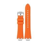 SEQLTWFC Kompatibel mit MAURICE LACROIX AIKON Gummibandverbinder AI6008 6038 6007 Armband Schnellverschluss Metall Stahlkopf Silikon Uhrenarmband(Orange sk,AI6007)