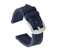 SEQLTWFC Kompatibel mit Omega Tissot MIDO IWC Uhrenarmband 20 mm 22 mm 24 Segeltuch Nylon FKM Gummiunterseite Uhrenarmband Armband Zubehör(Blue White-Silver,20mm)