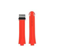 SEQLTWFC Kompatibel mit Oris Diving AQUIS 7740 7730 Water Ghost Sportuhr-Gurtband Herren Fluorkautschuk Wasserdichtes Uhrenarmband 24-12 Konvexes Silikon(Red and black)