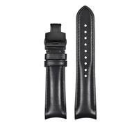 SEQLTWFC Kompatibel mit Rolex Daytona GMT Submariner Tudor Seiko Tissot Uhrenarmband, gebogener Kopf, Rindsleder, echtes Lederarmband, 20 mm, Herrenarmband(Black CFolded)