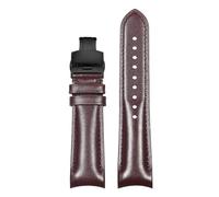 SEQLTWFC Kompatibel mit Rolex Daytona GMT Submariner Tudor Seiko Tissot Uhrenarmband, gebogener Kopf, Rindsleder, echtes Lederarmband, 20 mm, Herrenarmband(Dark brown BK Fold)
