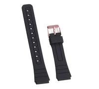 SEQLTWFC Silikon-Uhrenarmband, kompatibel mit CASIO F91W W-800H, 18 mm, kompatibel mit W800H SGW400 F91W F84 F105/108 A158/168 AE1200/1300, weiches Herren-Armband(Rose gold buckle,16mm)