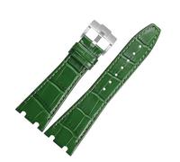 SEQLTWFC Uhrenarmband aus echtem Leder, kompatibel mit Audemars Piguet Royal Oak Offshore AP 15400/15500/26331, Ersatzband for Herren und Damen, 26 mm Armband(Green-S buckle)
