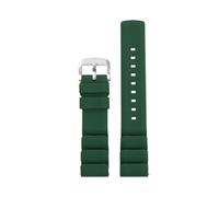 SEQLTWFC Weiches Silikon-Uhrenarmband in 6 Farben, kompatibel mit Seiko, Tudor, Breitling, Panerai, Omega, Tissot, Citizen, Taucheruhrenarmband, Herren, 22 24 mm Armband(Dark Green-Silver,24mm)