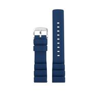SEQLTWFC Weiches Silikon-Uhrenarmband in 6 Farben, kompatibel mit Seiko, Tudor, Breitling, Panerai, Omega, Tissot, Citizen, Taucheruhrenarmband, Herren, 22 24 mm Armband(Dark Blue-Silver,24mm)