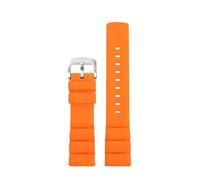 SEQLTWFC Weiches Silikon-Uhrenarmband in 6 Farben, kompatibel mit Seiko, Tudor, Breitling, Panerai, Omega, Tissot, Citizen, Taucheruhrenarmband, Herren, 22 24 mm Armband(Orange-Silver,22mm)