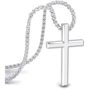 SERASAR Halskette Kreuz Herren Kette Edelstahl 50cm Silber Schmuck Männer
