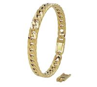 SERASAR Herren Armband Edelstahl Gold 23cm Silver Armkette Panzerarmband
