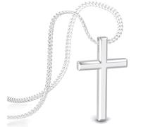 SERASAR Kette Kreuz Damen Halskette Silber Jesus Frauen mit Anhänger Schmuck Edelstahl Kruzifix