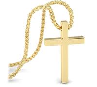 SERASAR Kreuz Halskette Herren mit Anhänger - 50cm Gold Schmuck Kette Vergoldete Geschenk idee für Männer Geburtstag Vater Tag Punk Rock Valentinstag