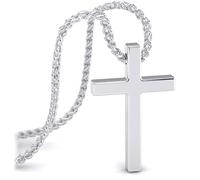 SERASAR Kreuzkette Herrenschmuck Edelstahl - 60cm Schmuck Herrenkette Herren kette Kreuz Geburtstagsgeschenk für Manner