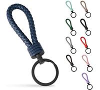 SERASAR Schlüsselanhänger Leder Edelstahlring Geschenkbox Herren & Damen