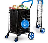 SereneLife Shopping Trolley Einkaufstrolley- Shopping Cart- Einkaufswagen Klappbar, geeignet als Einkaufstrolley Treppensteiger, Hackenporsche bis 50 Kg Einkaufstasche mit Rollen, Einkaufstrolley Groß