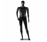 SereneLife Schaufensterpuppe, Herren 185 cm - Lebensgroße Kleiderpuppe, Beweglich & Drehbar, Mannequin in Schwarz - Für Bekleidungsgeschäfte, Mode, Schneiderei