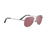 Serengeti Unisex Buche Sonnenbrille, Klein, glänzend, Silber, S