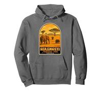Serengeti National Park Vintage Tansania Safari Elefanten Pullover Hoodie, Unisex für Erwachsene, Anthrazit, L