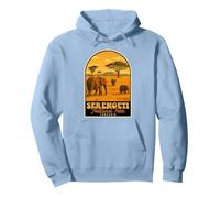 Serengeti National Park Vintage Tansania Safari Elefanten Pullover Hoodie, Unisex für Erwachsene, Taubenblau, XXL