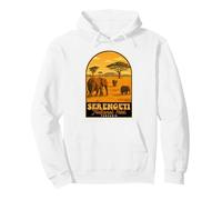 Serengeti National Park Vintage Tansania Safari Elefanten Pullover Hoodie, Unisex für Erwachsene, Weiß, L