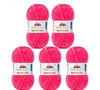 Serenitsu Himalaya Dolphin Baby Wolle 5x100g Set, Super Bulky Garn Samtwolle zum Stricken & Häkeln, Polyester Chenille-Garn für Babydecken Amigurumi Babygarn (80324 Rosenrosa)
