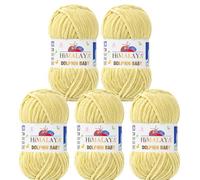 Serenitsu Himalaya Dolphin Baby Wolle 5x100g Set, Super Bulky Garn Samtwolle zum Stricken & Häkeln, Polyester Chenille-Garn für Babydecken Amigurumi Babygarn (80359 Lindengrün)