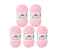 Serenitsu Himalaya Dolphin Baby Wolle 5x100g Set, Super Bulky Garn Samtwolle zum Stricken & Häkeln, Polyester Chenille-Garn für Babydecken Amigurumi Babygarn (80319 Pastellrosa)