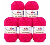 Serenitsu Himalaya Dolphin Baby Wolle 5x100g Set, Super Bulky Garn Samtwolle zum Stricken & Häkeln, Polyester Chenille-Garn für Babydecken Amigurumi Babygarn (80314 Altrosa)