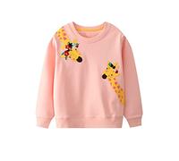 SERENYOU Mädchen Sweatshirt Kinder Baumwolle Pullover Cartoon Langarm Top Rundhalsausschnitt Jumper 98 Giraffe