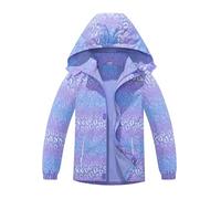 SERENYOU Mädchen Übergangsjacke Gefütterte Regenjacke Kinder Winddicht Warme Matschjacke mit Abtrennbare Kapuze DE:128-134 (manufacturers's size: 130) Stil 7