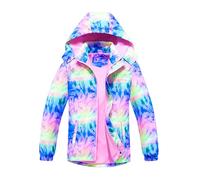 SERENYOU Mädchen Übergangsjacke Gefütterte Regenjacke Kinder Winddicht Warme Matschjacke mit Abtrennbare Kapuze DE:152-158 (manufacturers's size: 160) Stil 6