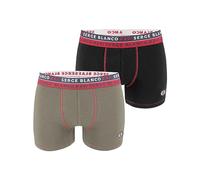 Serge Blanco Boxershorts für Herren, Baumwolle, bequem & weich (2 Stück), Schwarz/Khaki, XL