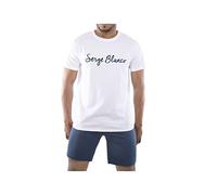 Serge Blanco Herren Pyjama SER/1/ENC Pyjamaset, SEB/WNV, XXXL