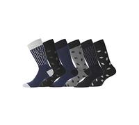 Serge Blanco Socken Herren Anti-Reizung, Sportsocken Herren, Angenehm, Atmungsaktiv (6er Pack), Schwarz/Grau/Blau, 39/42