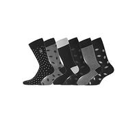 Serge Blanco Socken Herren Empfindliche Haut, Sportsocken Herren, Bequem, Langlebig (6er Pack), Schwarzgrau, 39/42