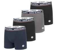 Serge Blanco Unterhosen Männer Luftiges Netzgewebe, Boxershorts Herren, Anti-Reizung (4er Pack), Schwarz/Blau/Grau, L