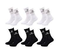 Sergio Tacchini Sportsocken - 6 Paar - halbe Wade (Crew) - Komfort, Atmungsaktivität und Stil - Größen 39/42 und 43/46 - Weiß, Schwarz oder verschiedene Farben, 17040732X6, 43-46