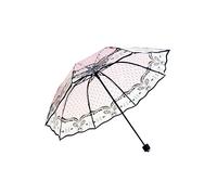 SERUMY Transparenter Regenschirm Transparenter Regenschirmfaltungsschirm Automatische Regenschirm Schwarze Druckserie Transparenter Regenschirm-A