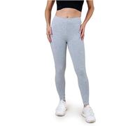 SES blickdichte Leggings Damen Baumwolle Größe 32-34 grau meliert - Baumwoll Leggings Damen lang mit Perfekter Passform & Komfort für vielfältige Looks