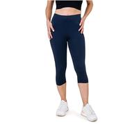 SES Capri Leggings Damen 3/4 Lang 32/34 Navy Blue - blickdichte & elastische Capri-Leggings mit weichem Bund & Perfekter Passform - Baumwolle mit Elasthan