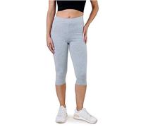 SES Capri Leggings Damen 3/4 Lang 40/42 Grau meliert - blickdichte & elastische Capri-Leggings mit weichem Bund & Perfekter Passform - Baumwolle mit Elasthan