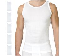 SES Doppelripp Unterhemd Herren 5er Pack Weiß XXL/figurbetontes Tank Top Herren aus 100% Baumwolle/Herren Unterhemden mit körpernaher Passform