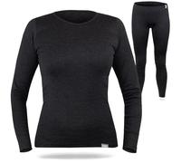 SES Thermounterwäsche Damen Set 38 Anthrazit - Atmungsaktive & Langlebige Thermowäsche aus Baumwolle - Wärme & Komfort für Winter, Ski & Outdoor