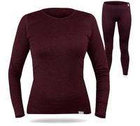 SES Thermounterwäsche Damen Set 44 Bordeaux - Atmungsaktive & Langlebige Thermowäsche aus Baumwolle - Wärme & Komfort für Winter, Ski & Outdoor